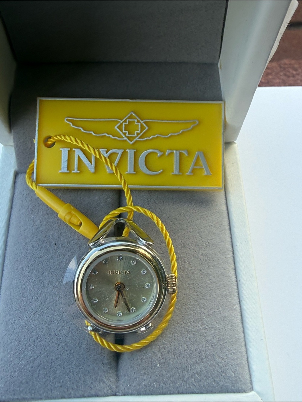 #128 Invicta Mini Angel Lumalink women’s Adjustable Watch Ring, Silver